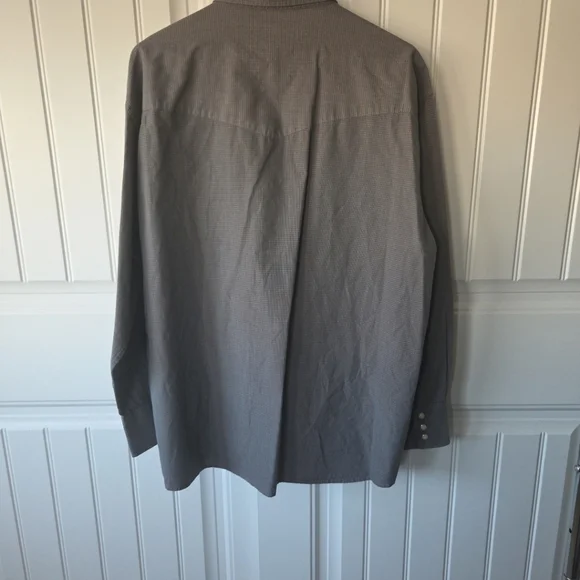 LUCCHESE Classics pearl snap Large Sawtooth Pockets Gray Check Rodeo - Picture 5 of 8